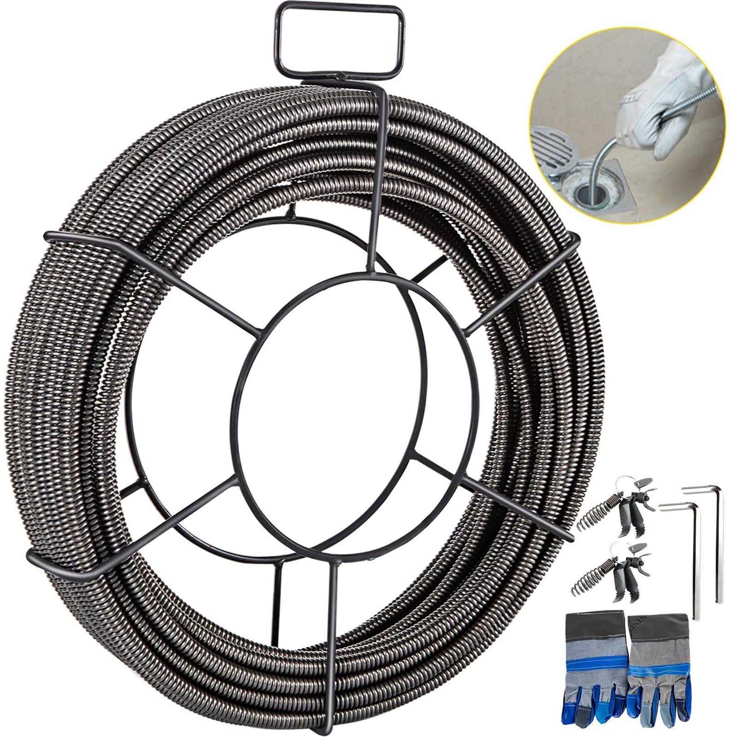 VEVOR Drain Cable Sewer Cable Drain Cleaning Cable Auger Snake Pipe GDGJTZ75FT1200001V0 - Cheap Fitting