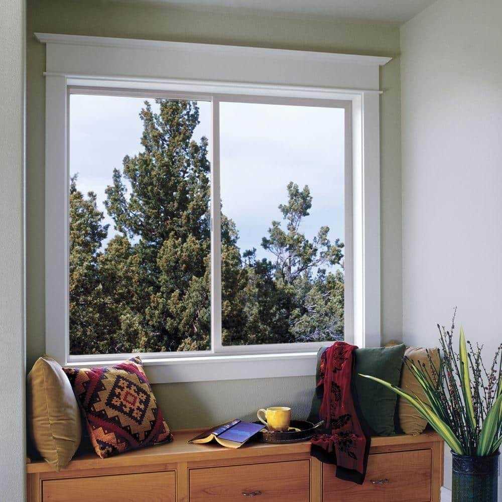 JELD-WEN 59.5 in. x 2500 Series White Vinyl Right-Handed Sliding Window with Fiberglass Mesh Screen - Cheap Fitting