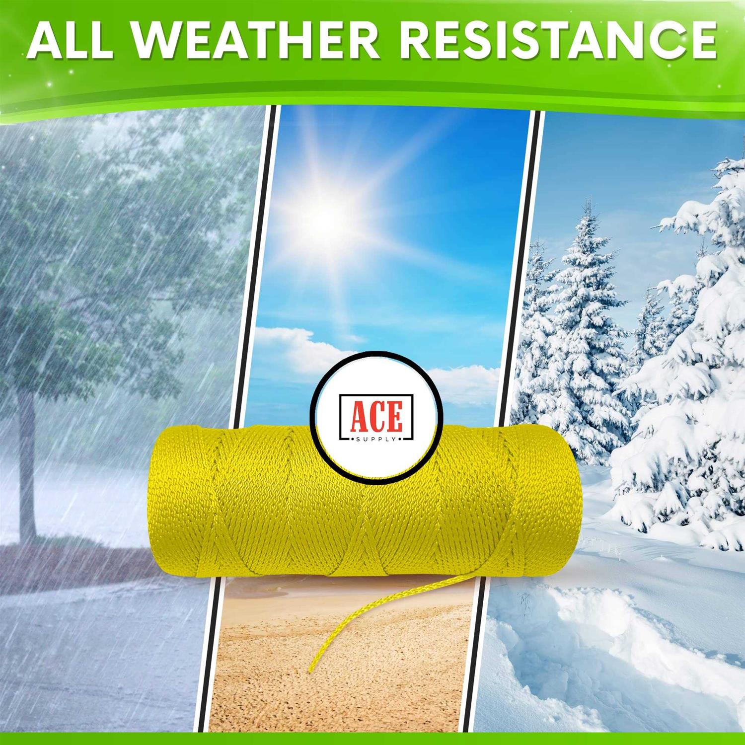 Ace Supply White Mason Line String Line #18 Braided Nylon String - Cheap Fitting