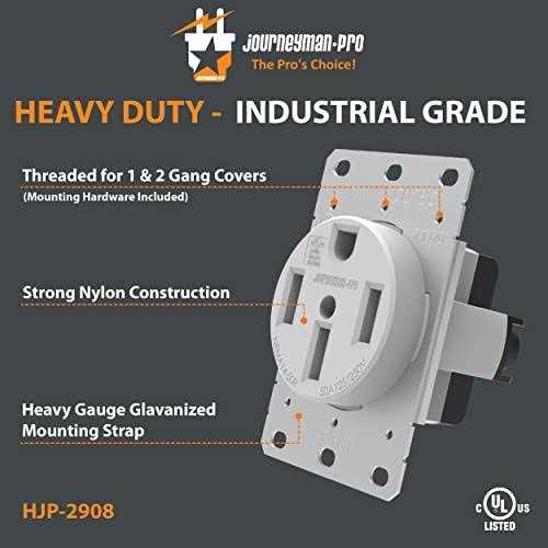 Journeyman-Pro Lifetime Guaranteed NEMA 14-50 Commercial/Industrial Grade U.L. Approved 50 AMP 240V Receptacle 50A Wall Range Outlet for RV and - Cheap Fitting
