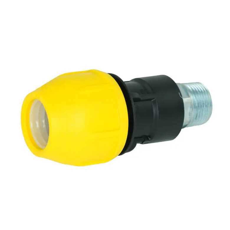 Home-Flex 1/2 in. Polyproylene Underground Yellow Poly Gas Pipe Conversion Fitting 18-436-005 - Cheap Fitting