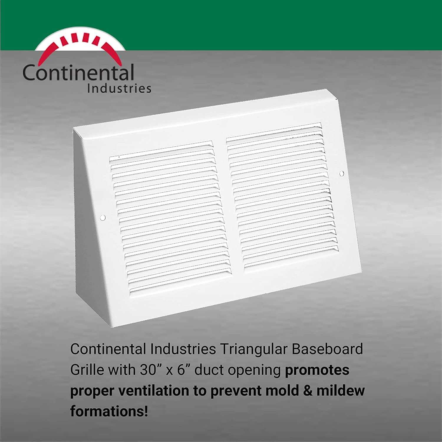 White Triangular Baseboard Grill - Cheap Fitting