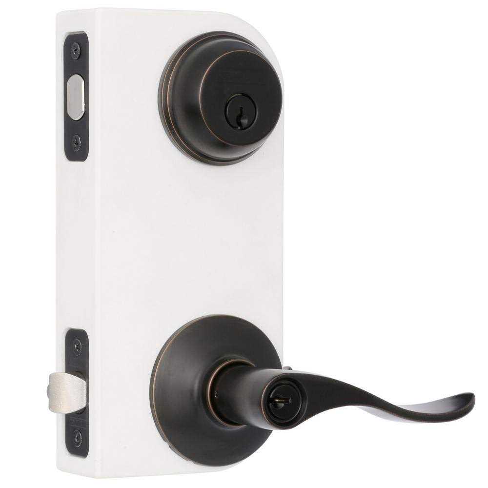 Schlage Aged Bronze Zinc Lever and Single Cylinder Deadbolt - Cheap Fitting