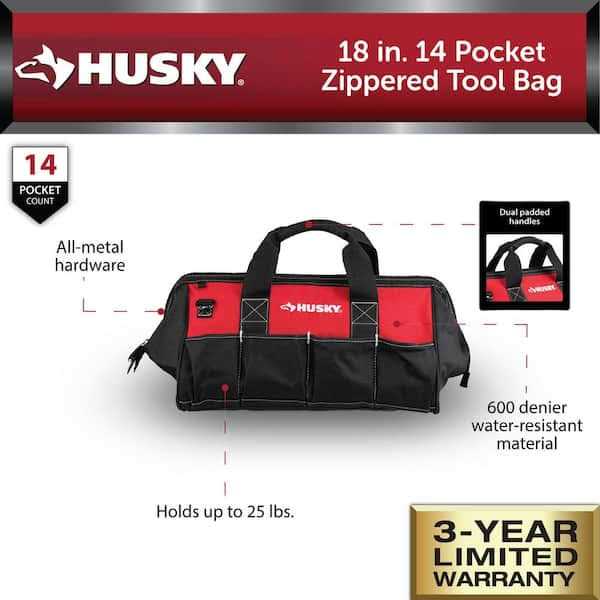 Husky 18 in. 14 Pocket Zippered Tool Bag - Cheap Fitting