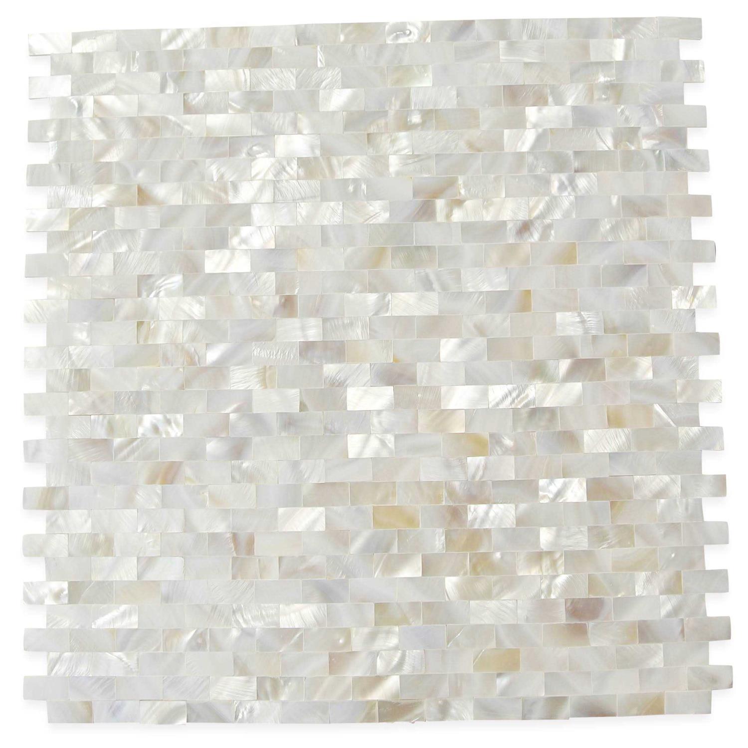 Ivy Hill Tile Serene White Bricks Seamless Pearl Shell Tile - Cheap Fitting
