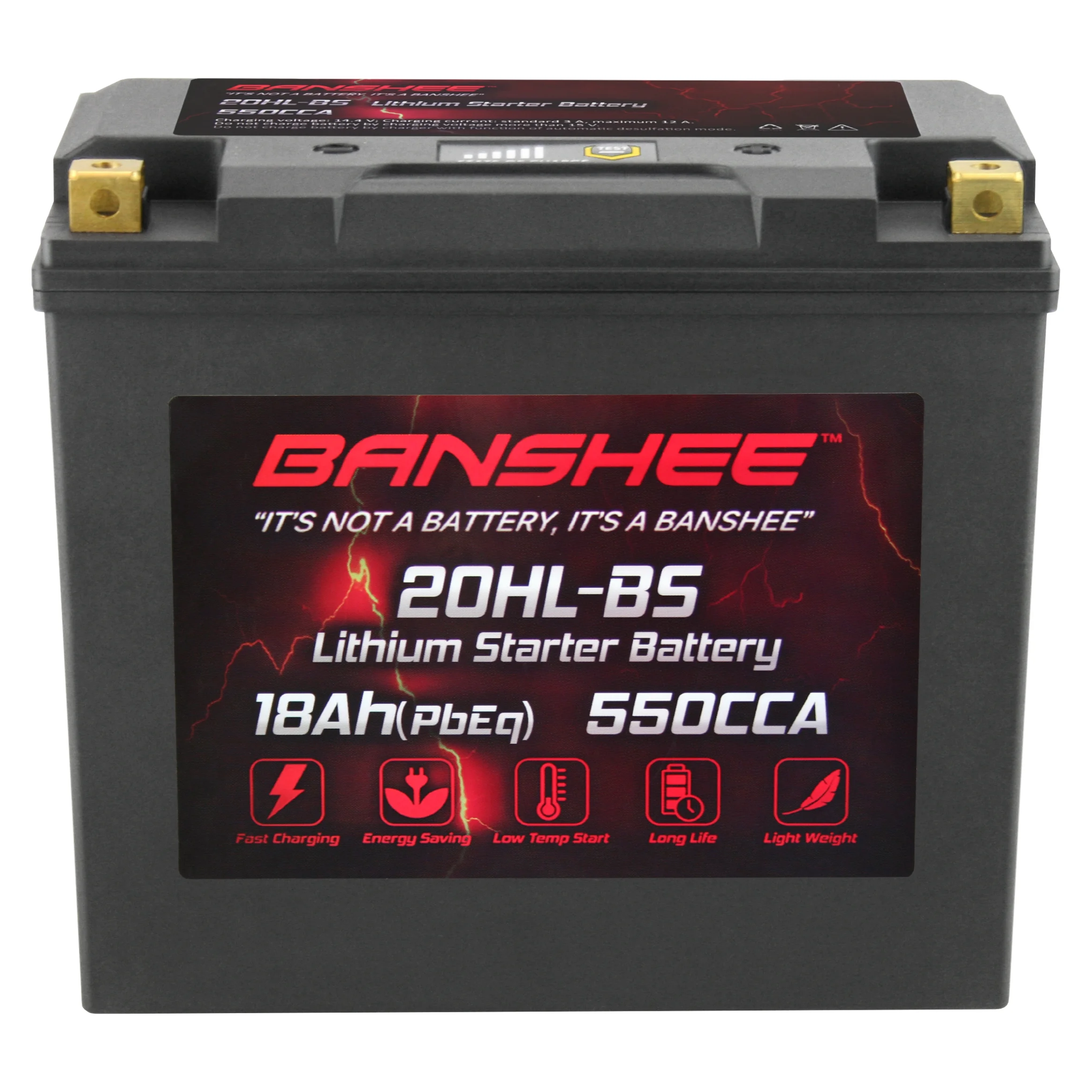 12V 18Ah 550CCA LiFePO4 Lithium Motorcycle Battery | YTX20HL-BS & YTX20L-BS Replacement - Cheap Fitting