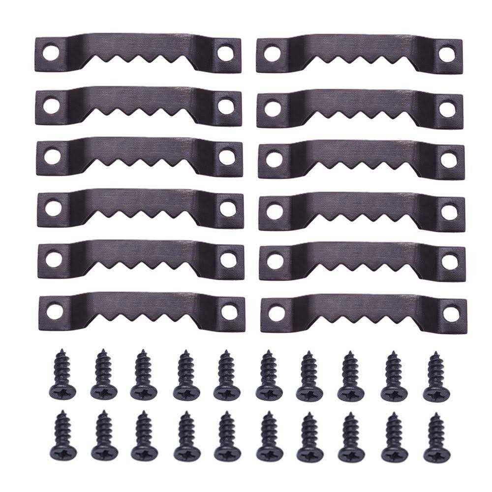 100 Pack Small Sawtooth Picture Hangers with 200 Screws Metal Picture Frames Hangers Set for Hanging Wooden Frames Paintings Artwork Craft Projects - Cheap Fitting