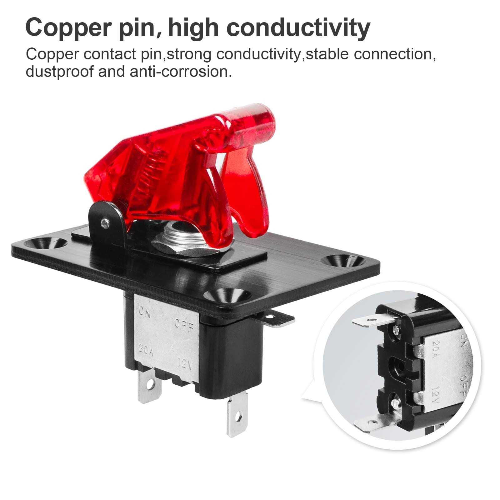 GUETNEU Button Switch Rocker Switch Toggle Switch Two Pin Two Position Power Transfer Switch with Mounting Plate,Waterproof Cap - Cheap Fitting