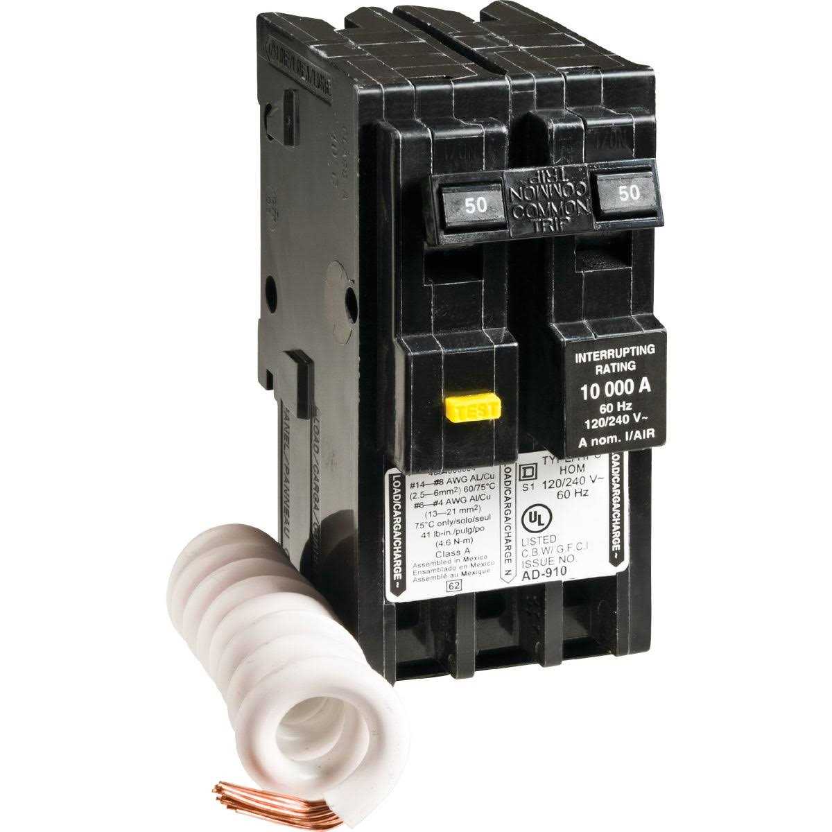 Square D Homeline 50A Double-Pole GFCI breaker - Cheap Fitting