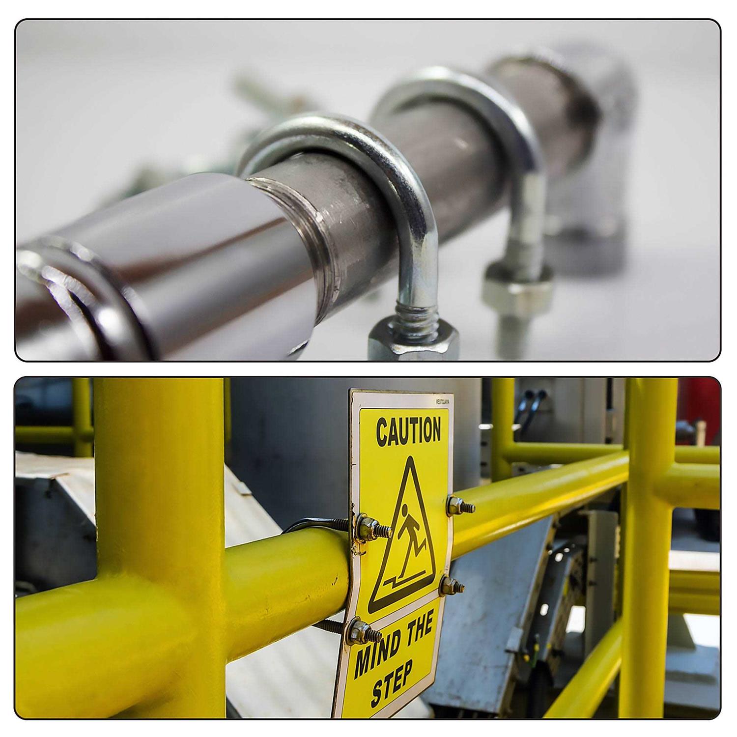 Uxcell Round U-Bolt 25mm Inner Width 70mm Length Steel M6 with Nut Plate Washer 4 Sets - Cheap Fitting