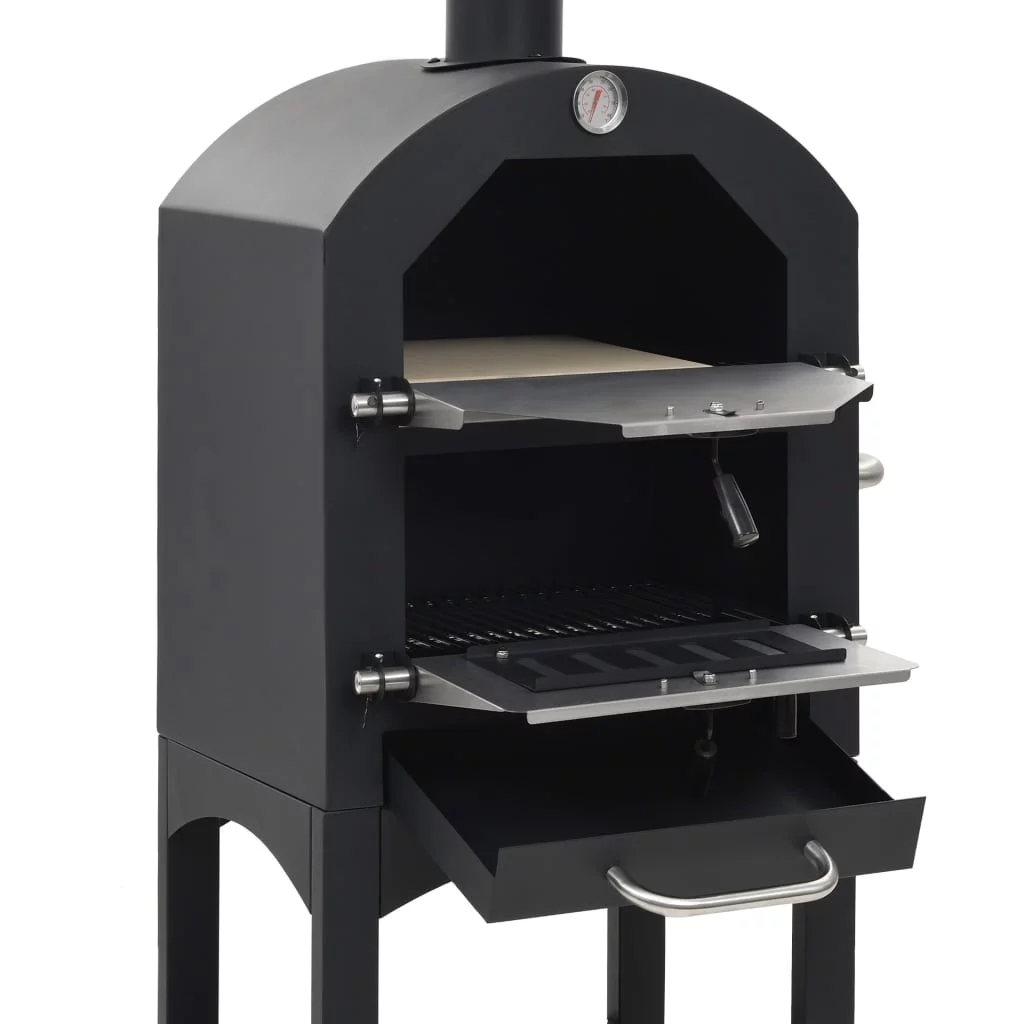 vidaXL Charcoal Fired Outdoor Pizza Oven with Fireclay Stone - Cheap Fitting