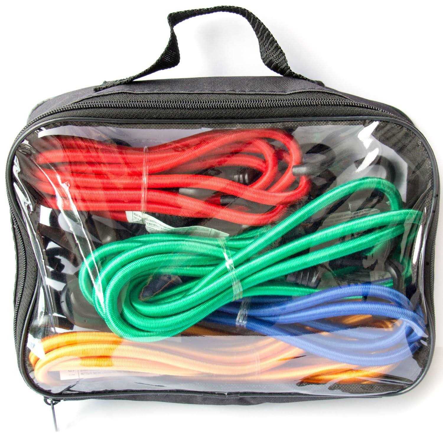 Bungee Cord Assortment Premium 16 Piece Set with Plastic Coated Metal Hooks - Cheap Fitting