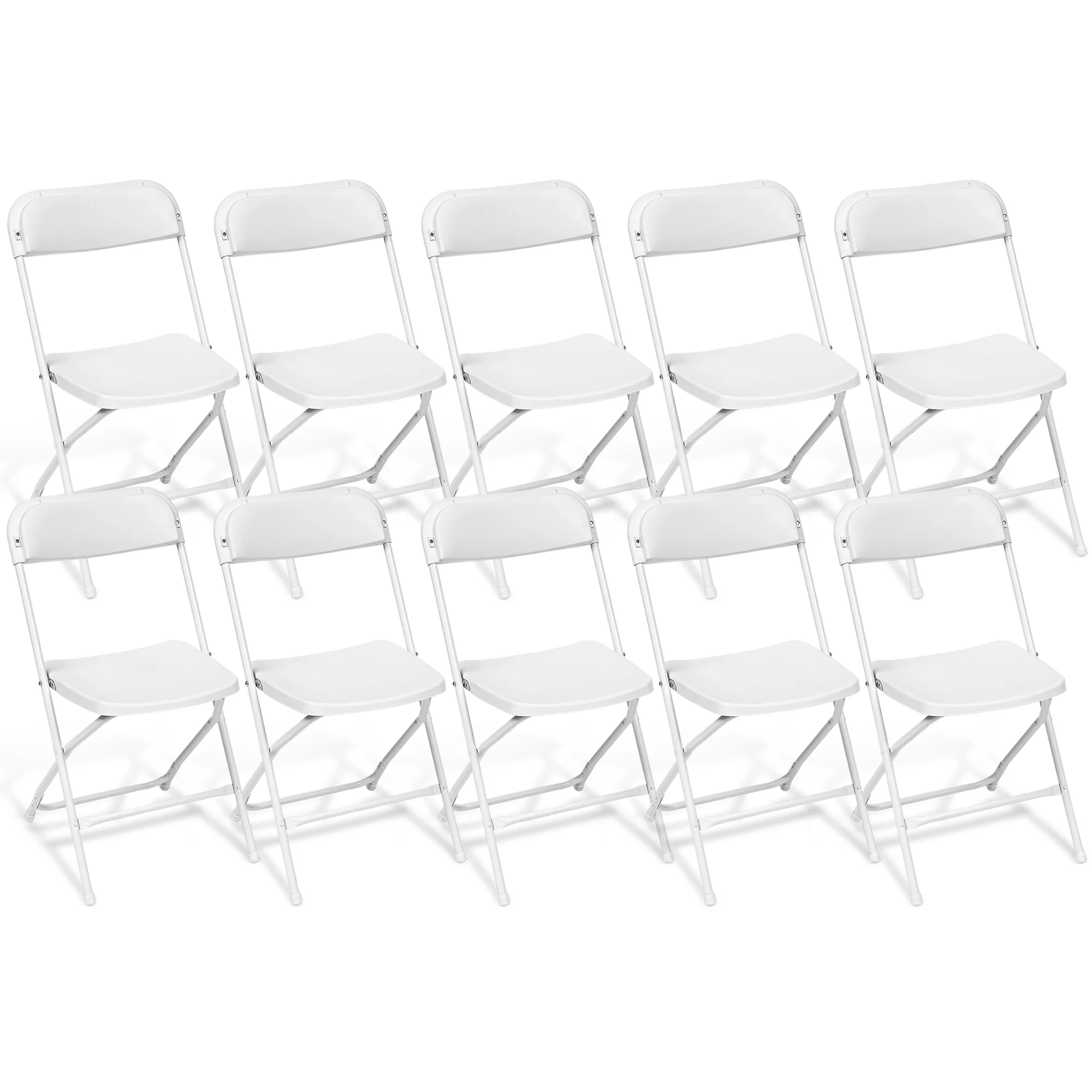 SUGIFT 10 Pack Plastic Folding Chair Outdoor Indoor White Folding Chairs, 350lbs Capacity - Cheap Fitting