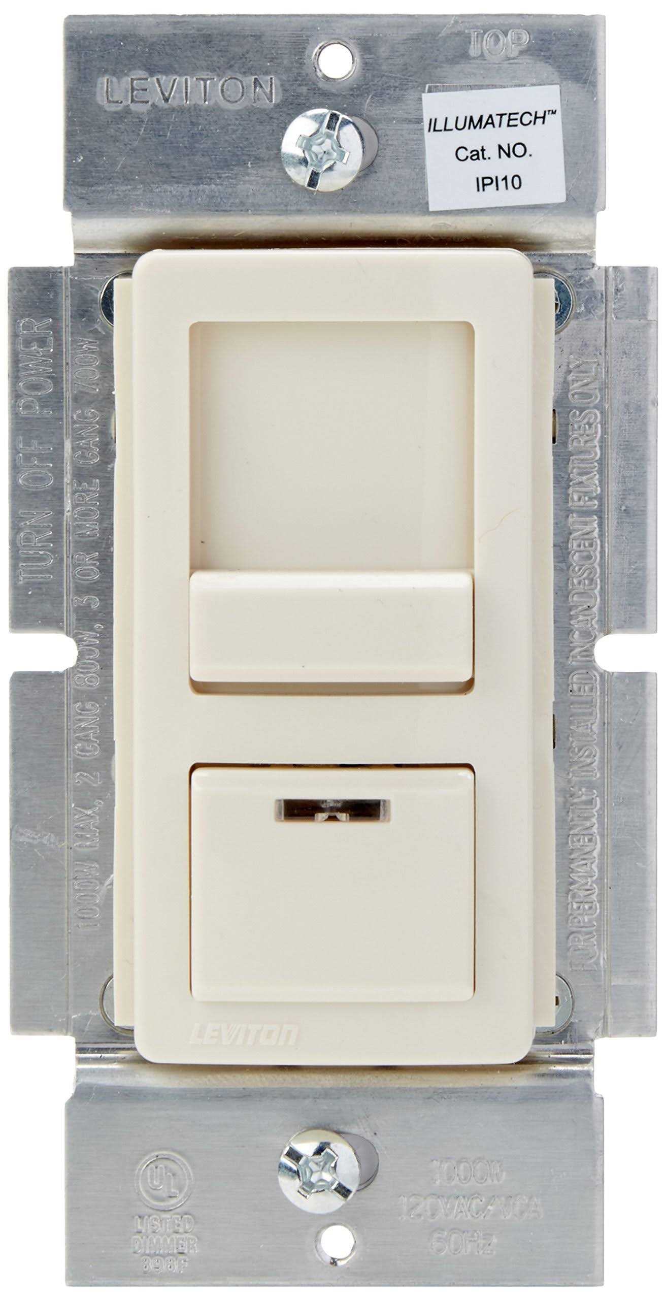 Leviton IPI10-1LZ IllumaTech Incandescent Slide Dimmer 1000W - Cheap Fitting