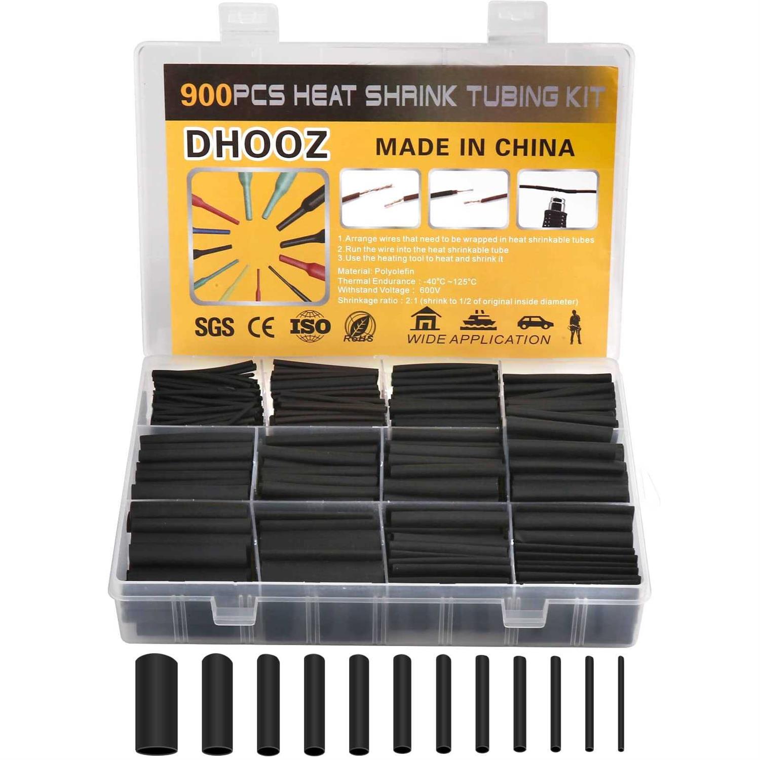 900pcs Wire Heat Shrink Tubing Kit Industrial Heat-Shrink Tubing for Wires - Cheap Fitting