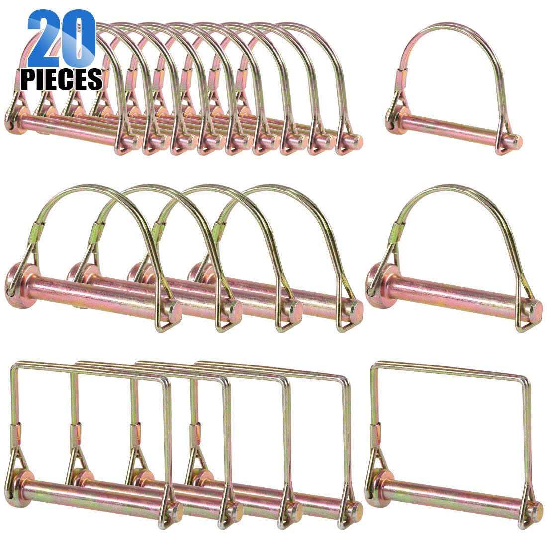 Glarks 20Pcs Heavy Duty PTO Pin Assortment Kit for Farm Trailers Wagons Lawn Garden - Cheap Fitting