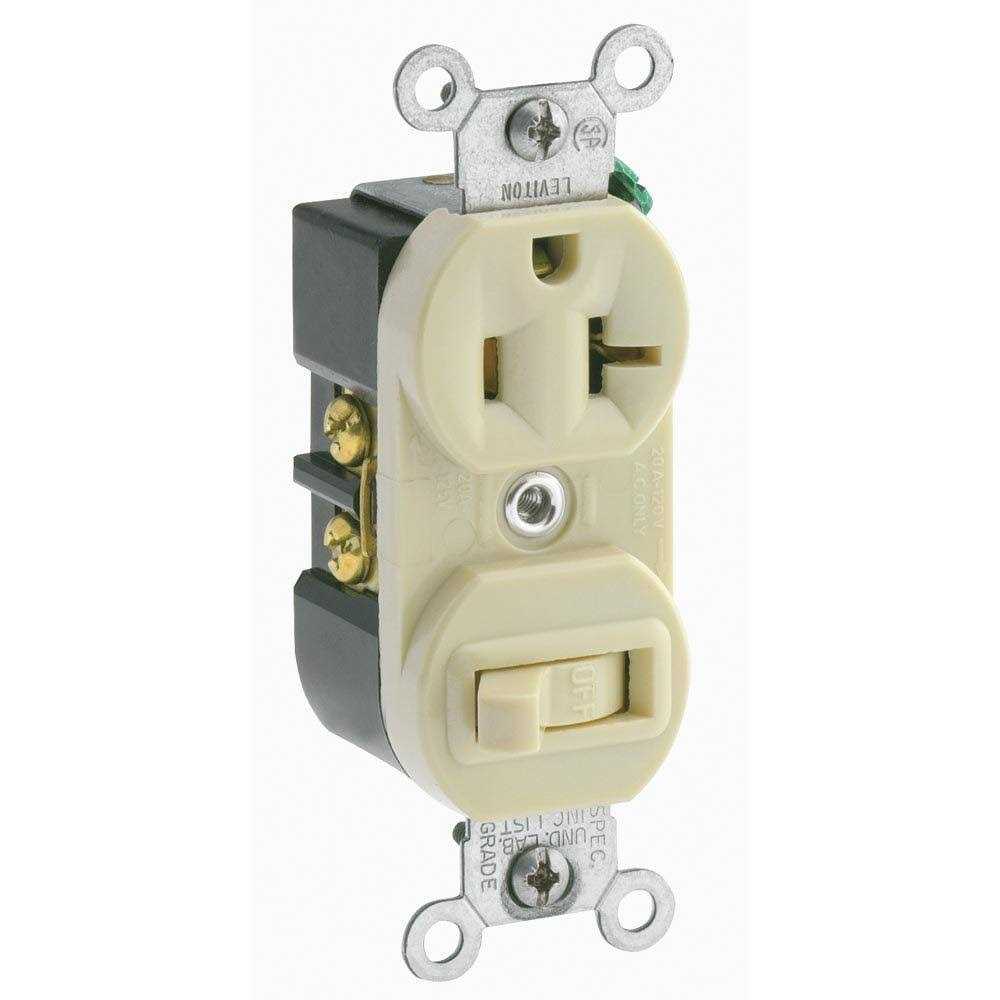 Leviton 5335-I 20 Amp Duplex Combination Switch - Cheap Fitting