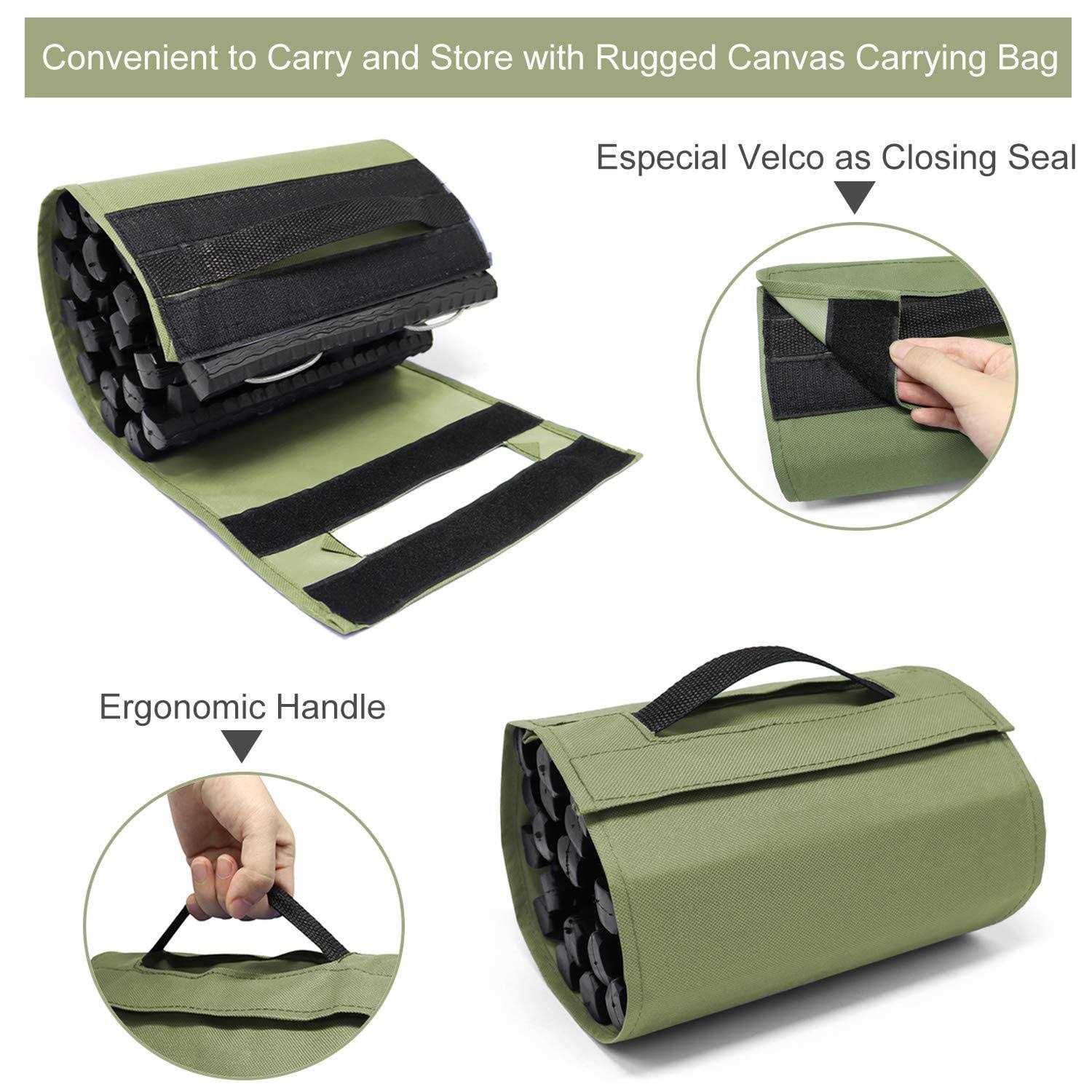 Reliancer 2PC Traction Tracks Mats TPR 31.5 L Tire Recovery Track Pad Roll Car Vehicle Tyre Traction Boards Tire Ladder Track Grabber Auto Emergency - Cheap Fitting