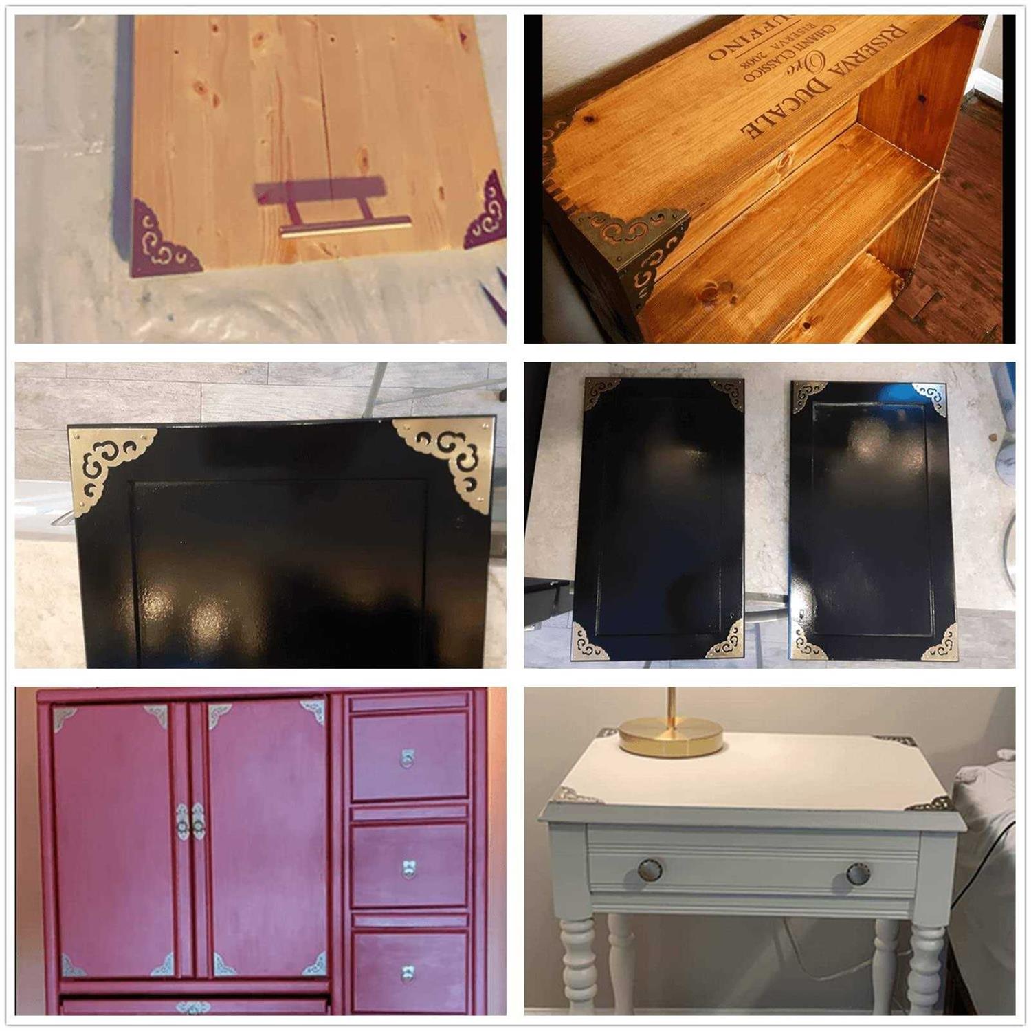 4Pcs 2.5 Brass Flat Corners Bracket for Box Cabinet Decorative Furniture Hardware - Cheap Fitting