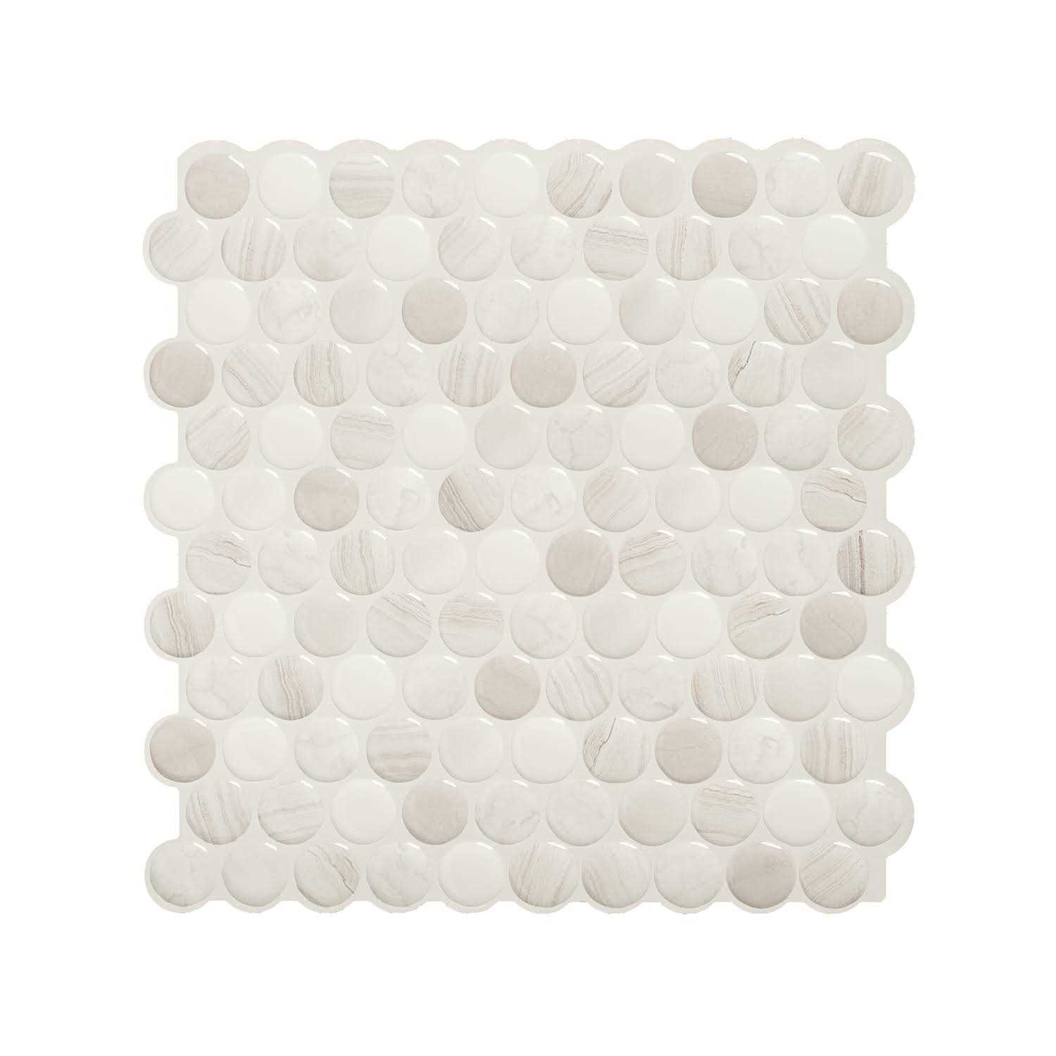 Smart Tiles Penny Terra White/Beige 8.97 in. x 8.95 in. Vinyl Peel and Stick Tile - Cheap Fitting