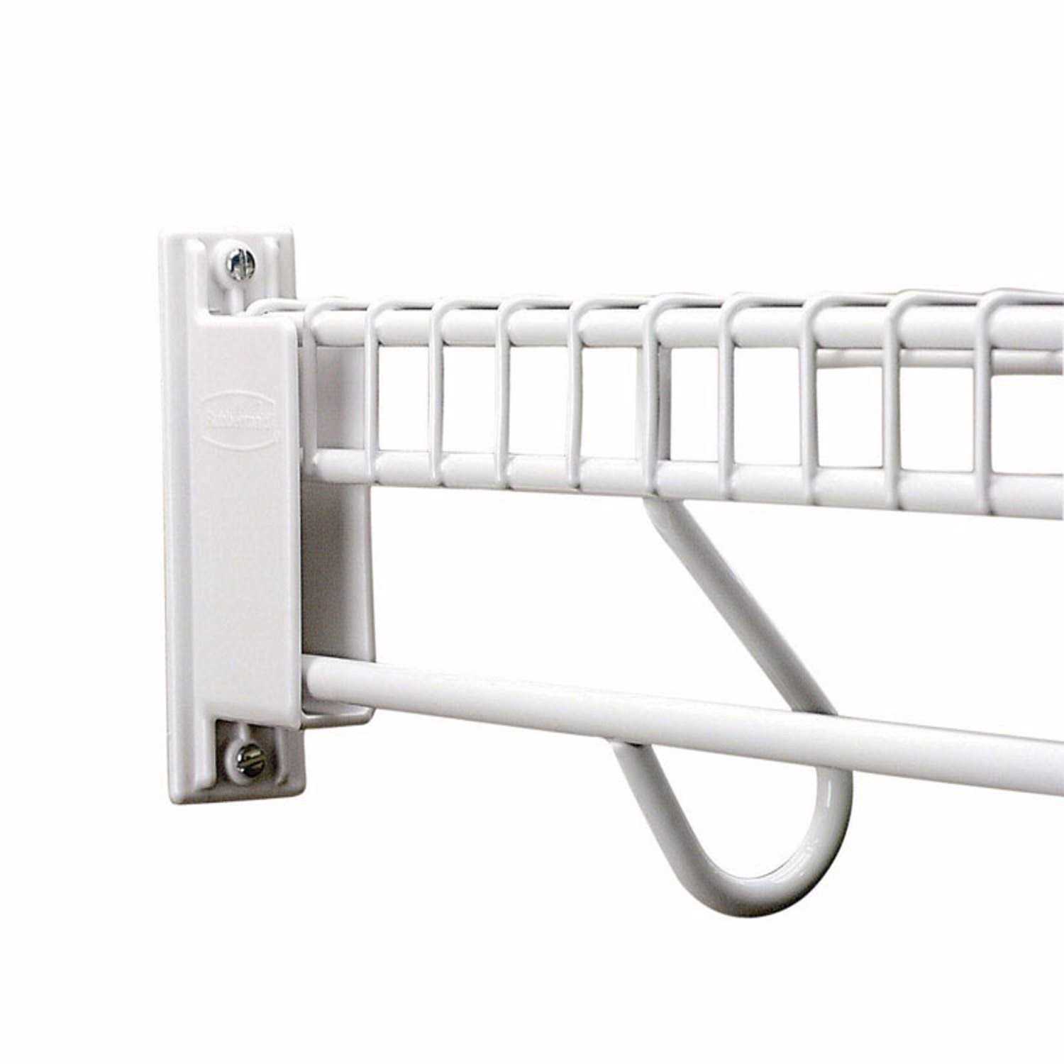 Rubbermaid 3D68-LW-WHT Free Slide Fast Set Wall End Bracket - Cheap Fitting
