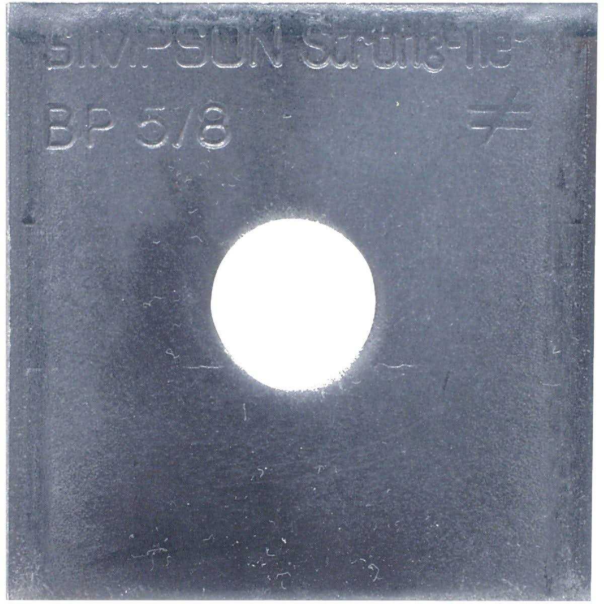 Simpson Strong-Tie Bearing Plate 1/4-in. Steel 2-1/2 x 2-1/2-in BP 5/8 - Cheap Fitting