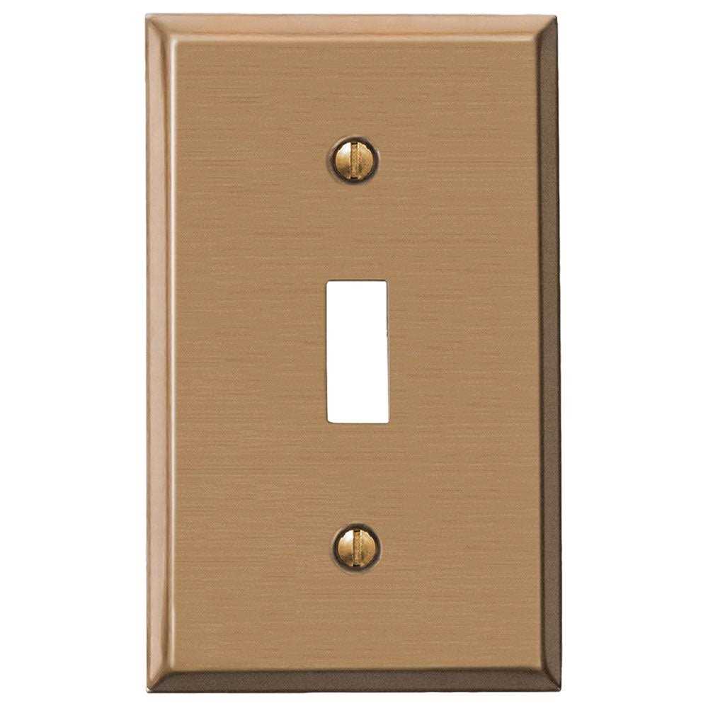 Amerelle Edwardian Collection Brushed Bronze Wallplate / Single Toggle - Cheap Fitting