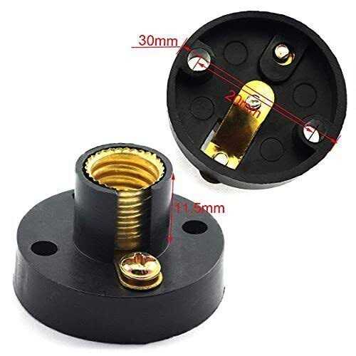 MEETOOT Set of 10pcs Screw Mini Bulb and 5pcs E10 Mini Bulb Holder Black Plastic Pure Brass Lamp Bases Student Experiment Lighting DIY - Cheap Fitting