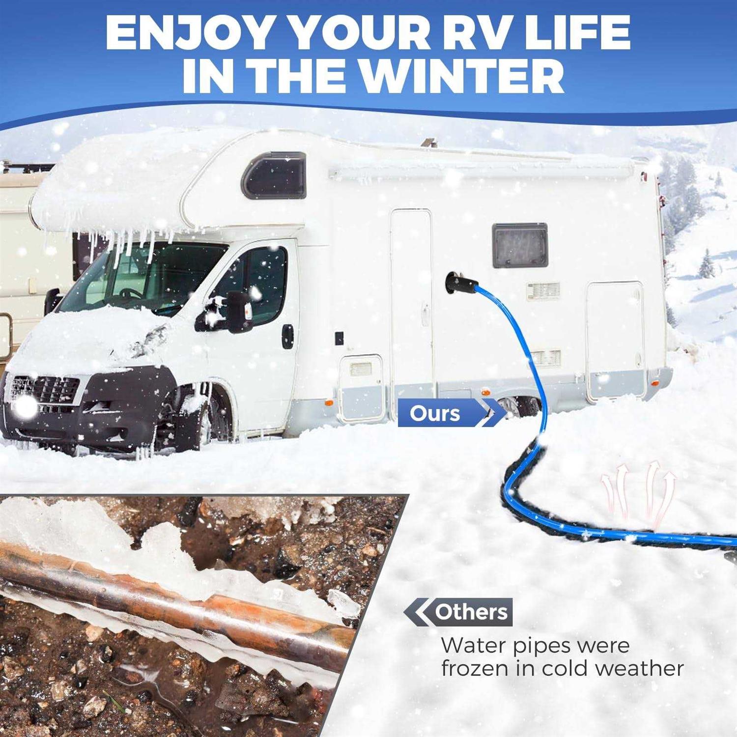 Wufoty Heated Water Hose for RV,Heated Drinking Water Hose with Thermostat,Lead and BPA Free,1/2Inner Diameter,Temperatures Down to -40°F - Cheap Fitting