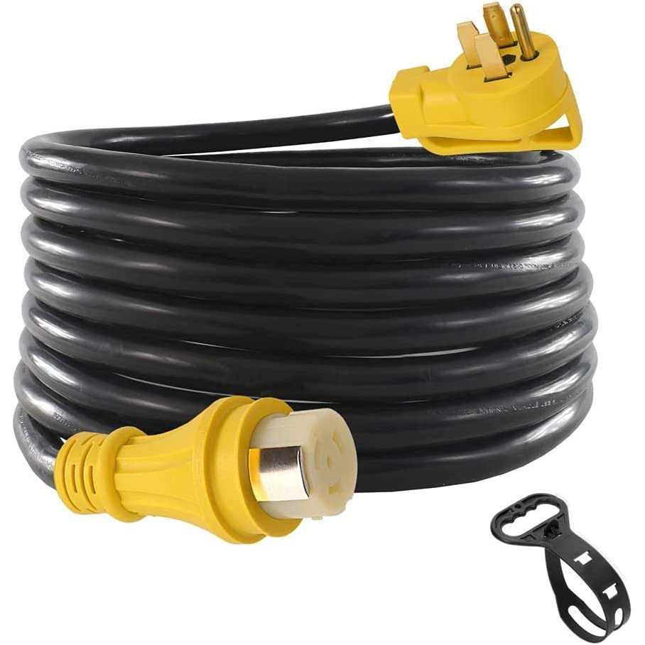 25Ft 50Amp STW Heavy Duty RV Extension Cord,14-50P Male and SS2-50R Twist-Locking Female,125V/250V for RV Trailer - Cheap Fitting