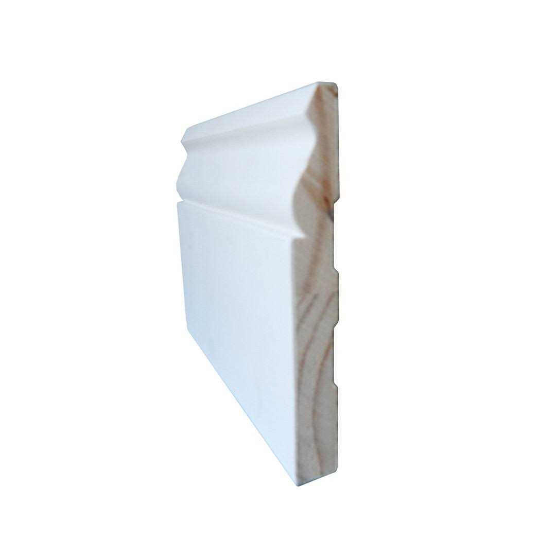 Timber Valley Home and Garden 9/16in x 8ft Chilean Pine Primed Finger-Jointed Baseboard Molding - Cheap Fitting