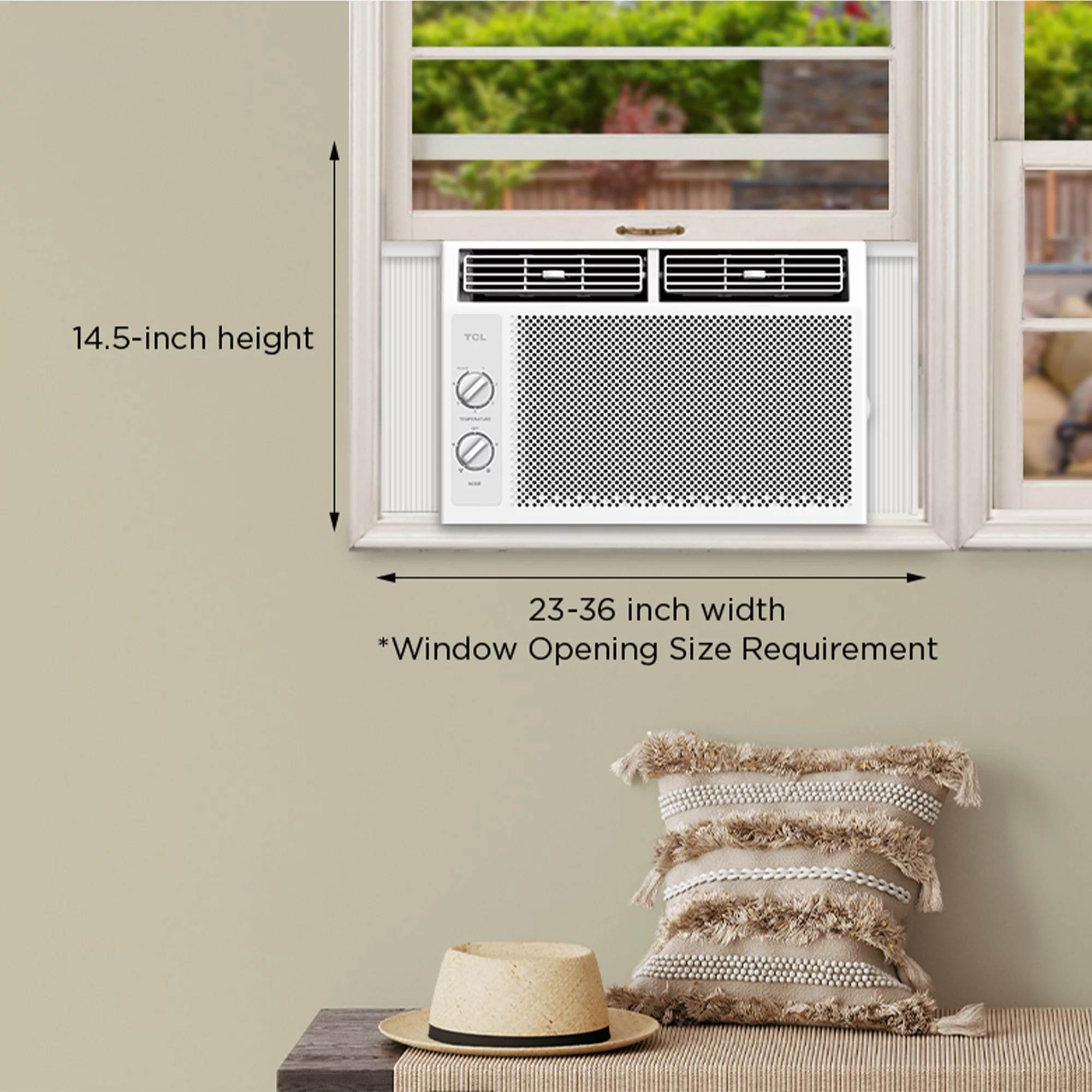 TCL 5,000 BTU Mechanical Window Air Conditioner, White, W5WM-3 - Cheap Fitting