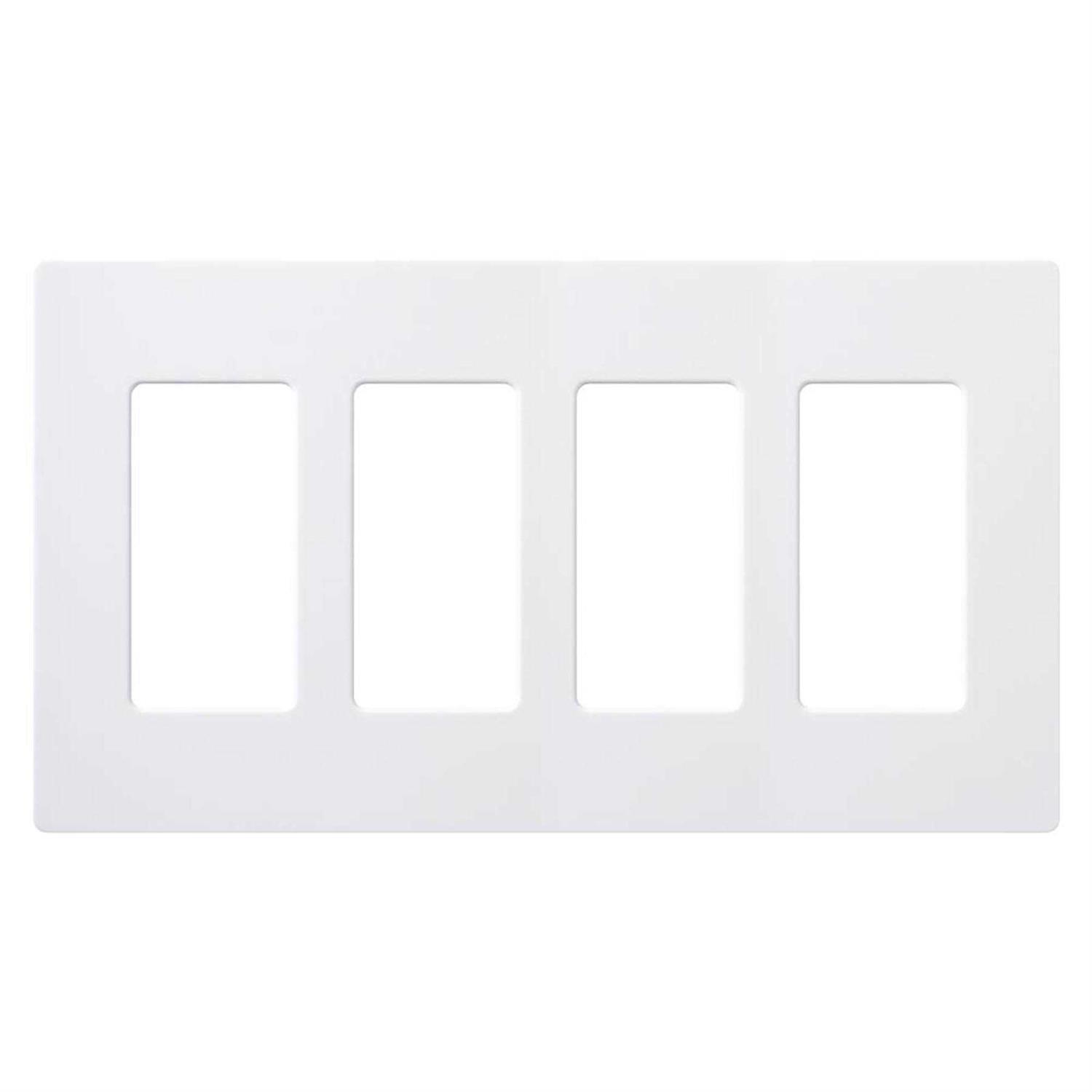 Lutron Claro 4-Gang Wallplate CW-4-WH - Cheap Fitting