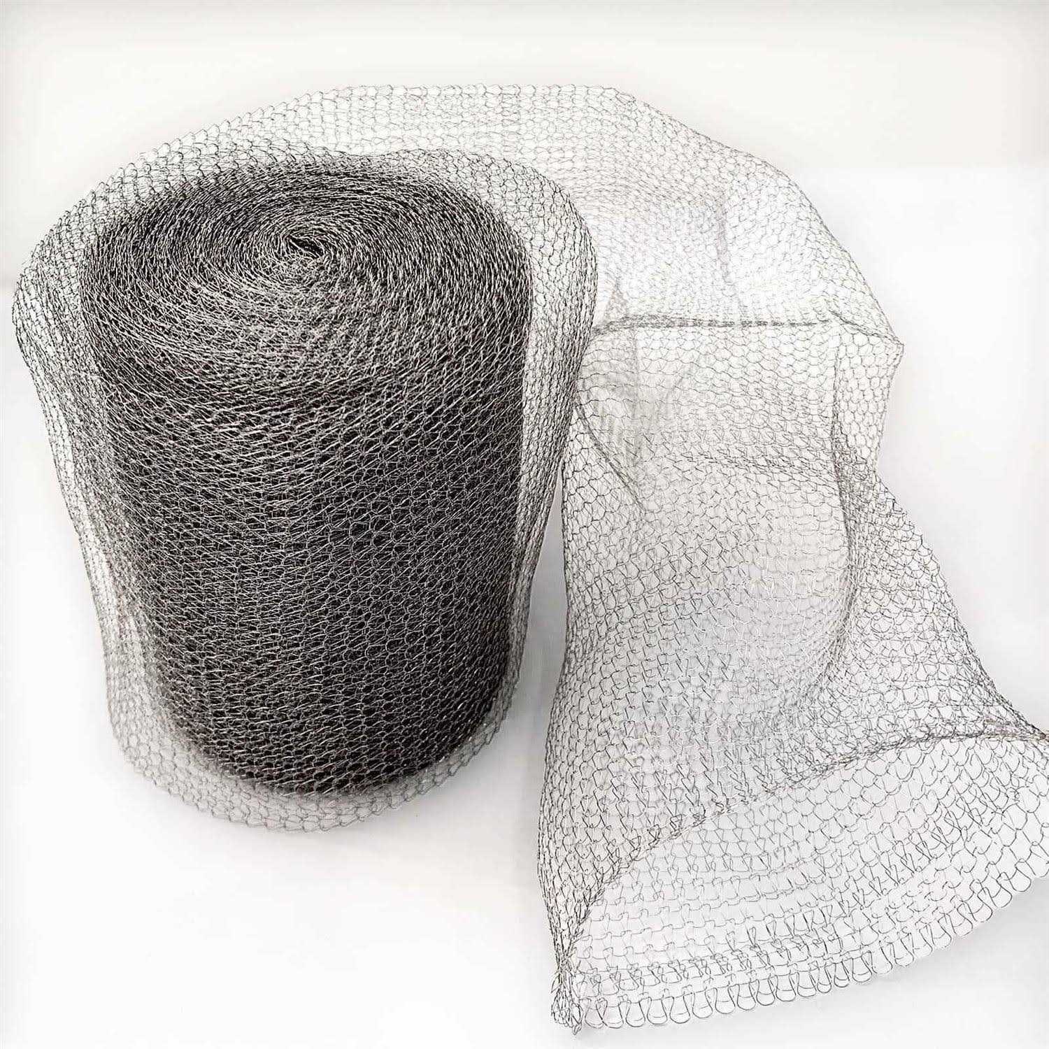 Valchoose Upgraded 5” X 50 Ft Wire Mesh Hole Fill Fabric Stainless Steel Gap Blocker Easy to Work - Cheap Fitting