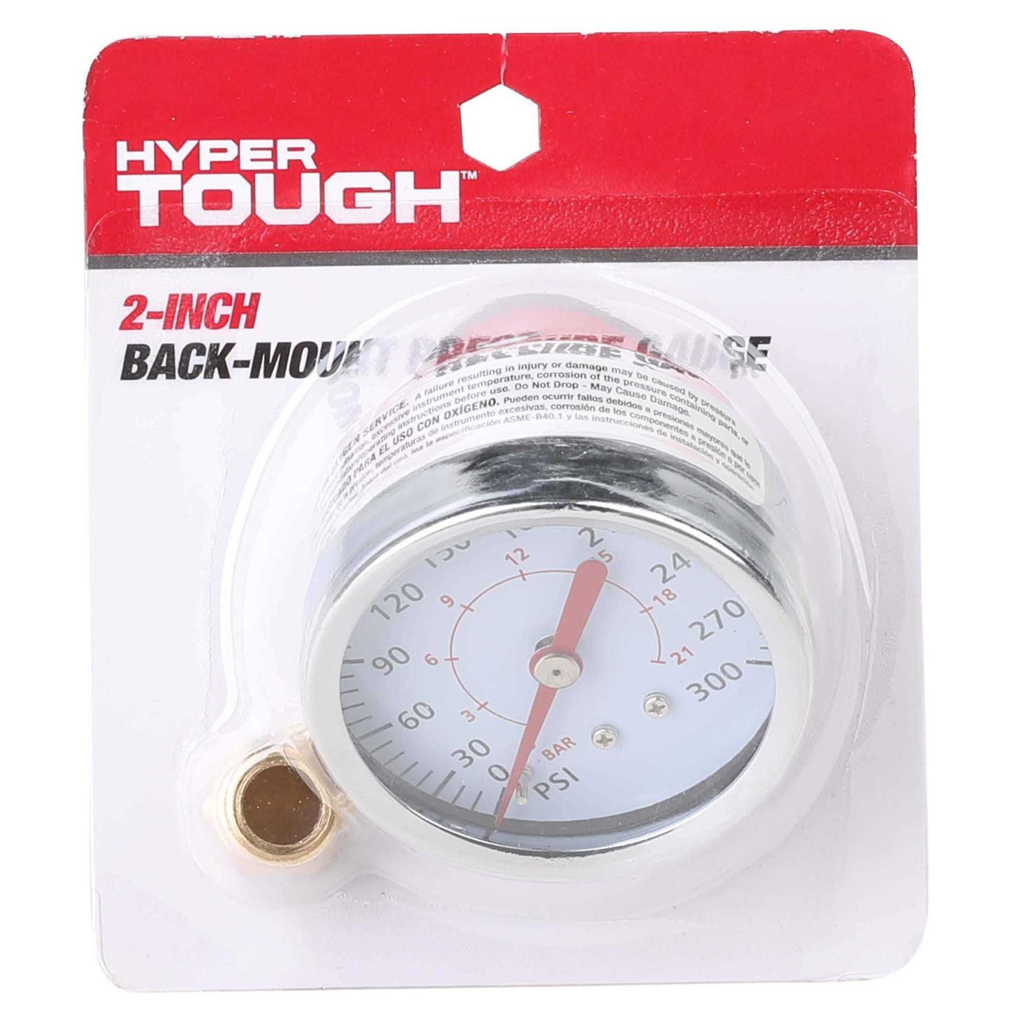 Hyper Tough Back-Mount Pressure Gauge 24-803HT - Cheap Fitting