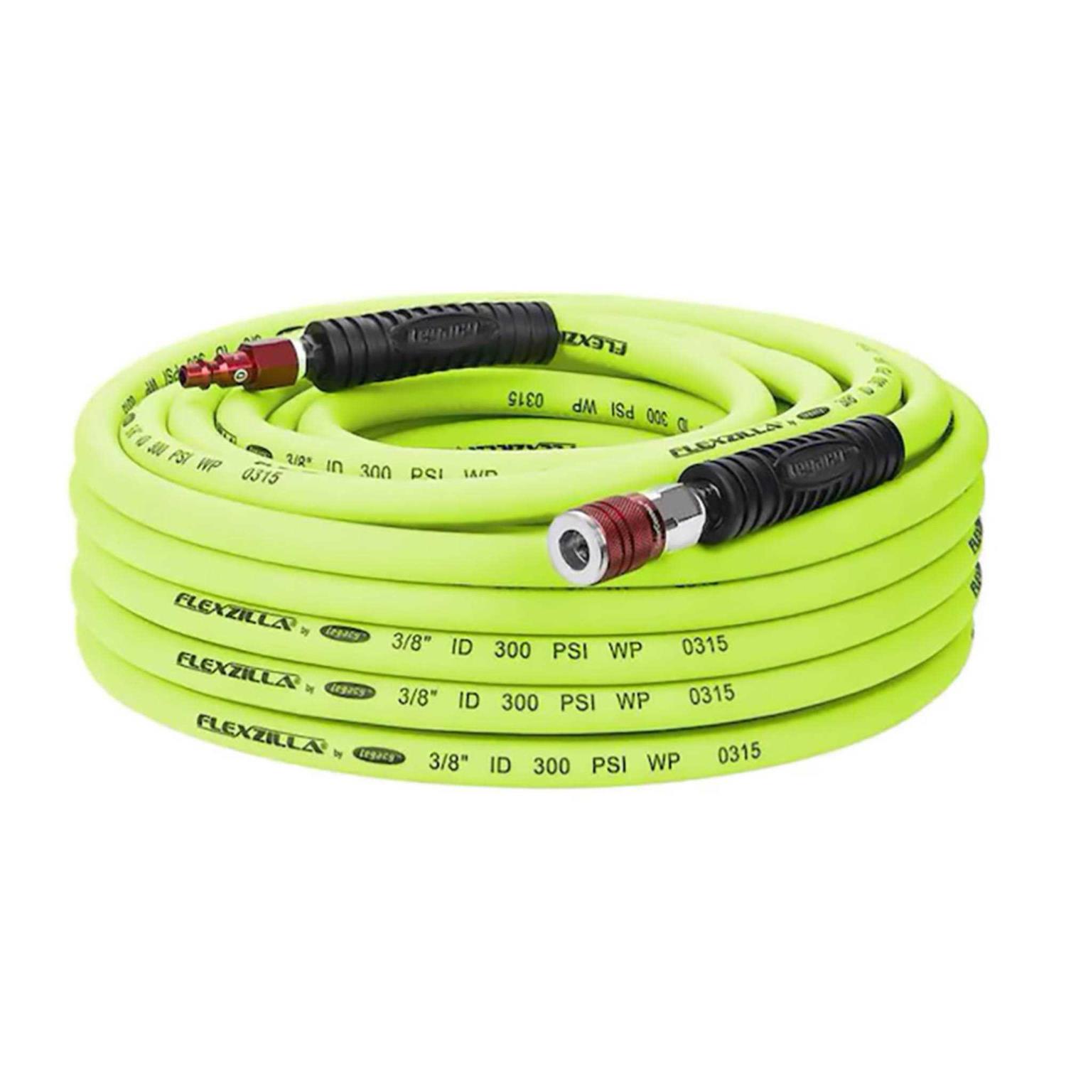 Flexzilla Air Hose 3/8in x 50ft w/ ColorConnex Coupler Plug Type D Red - Cheap Fitting
