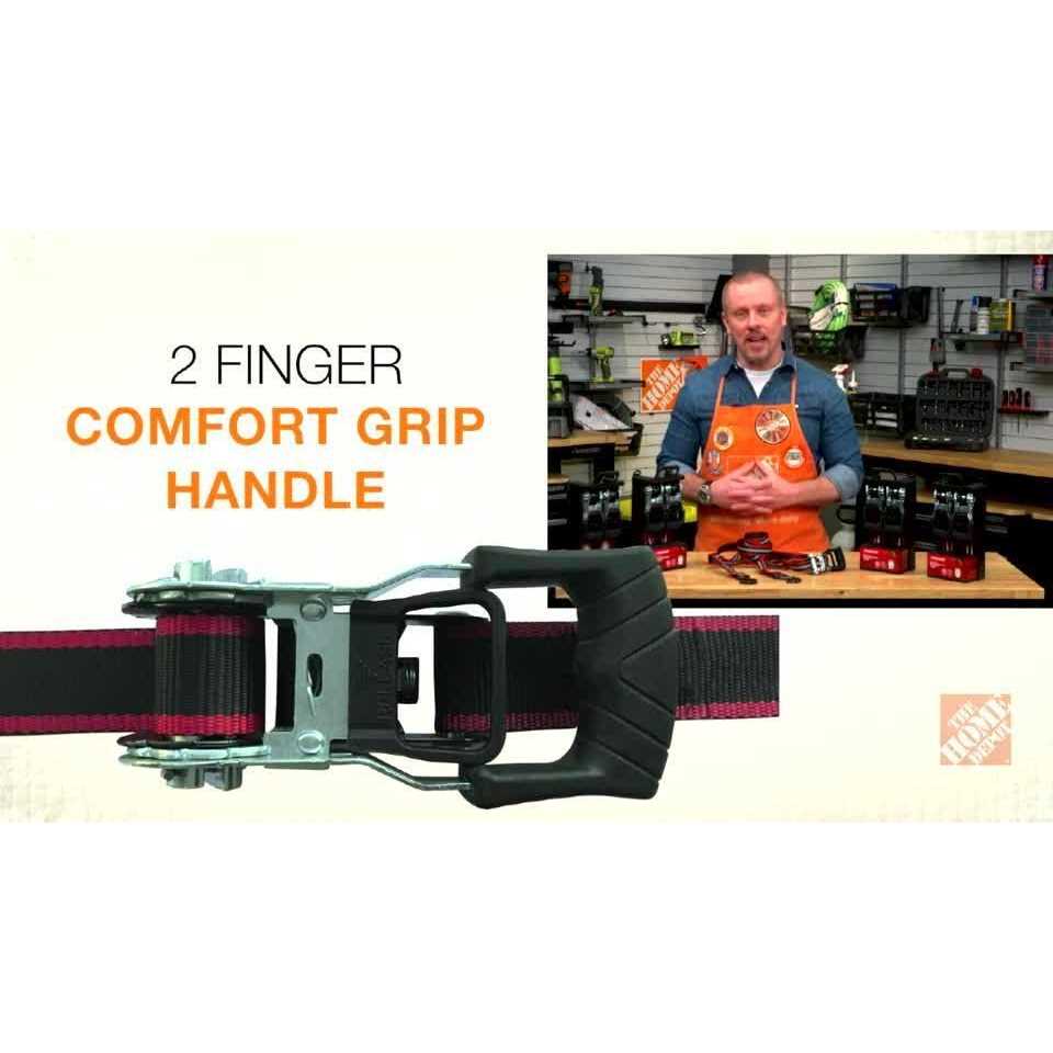 Husky 12 ft. x 1 in. Ratchet Tie Down with S-Hook - Cheap Fitting