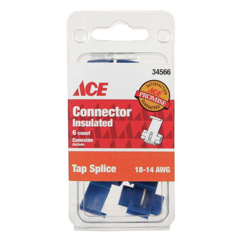 Ace 18-14 AWG Insulated Wire Tap Splice Connector Blue 6 pk - Cheap Fitting