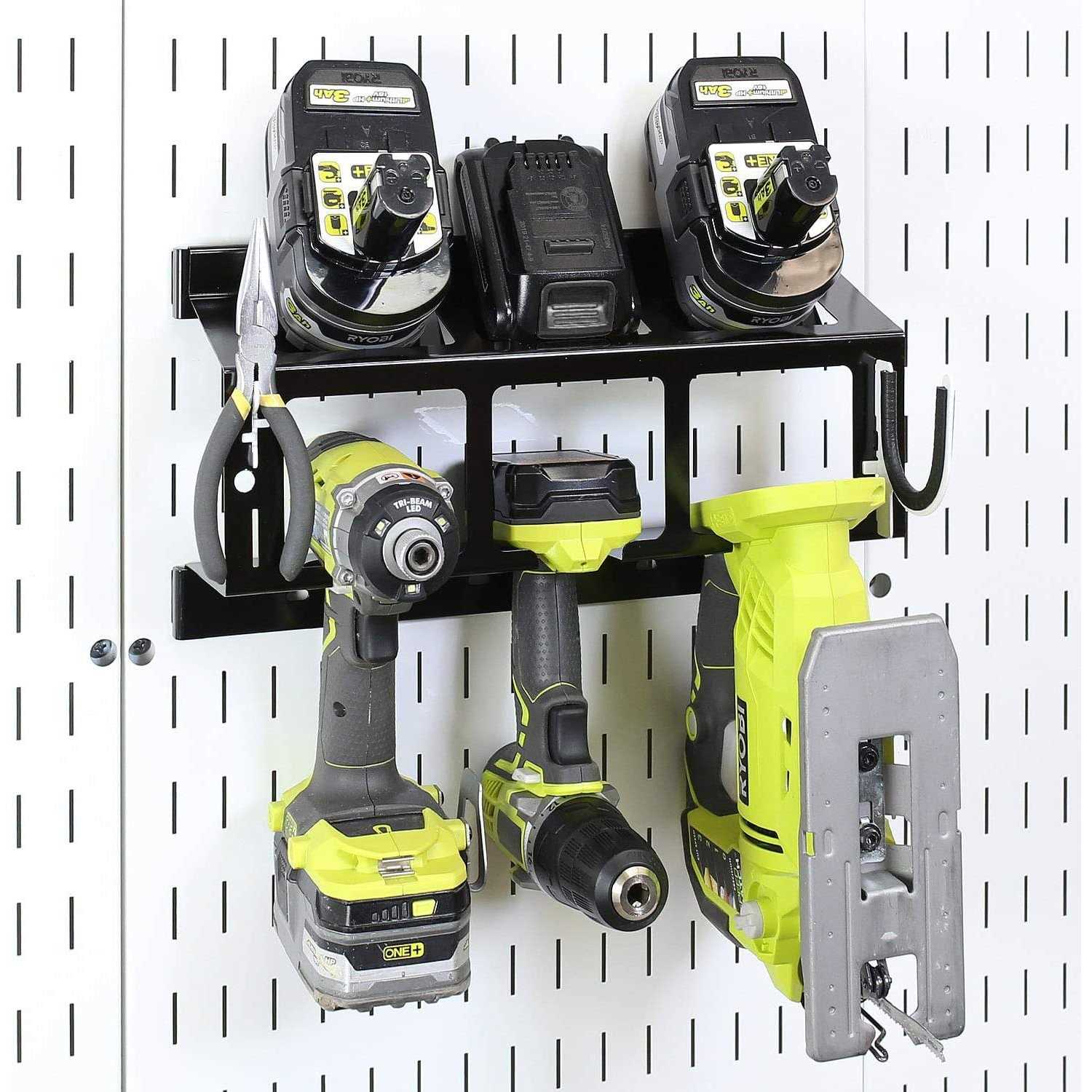 Wall Control Drill Holder Storage Rack Compact Impact Drill Battery Power Tool Pegboard Organizer - Cheap Fitting