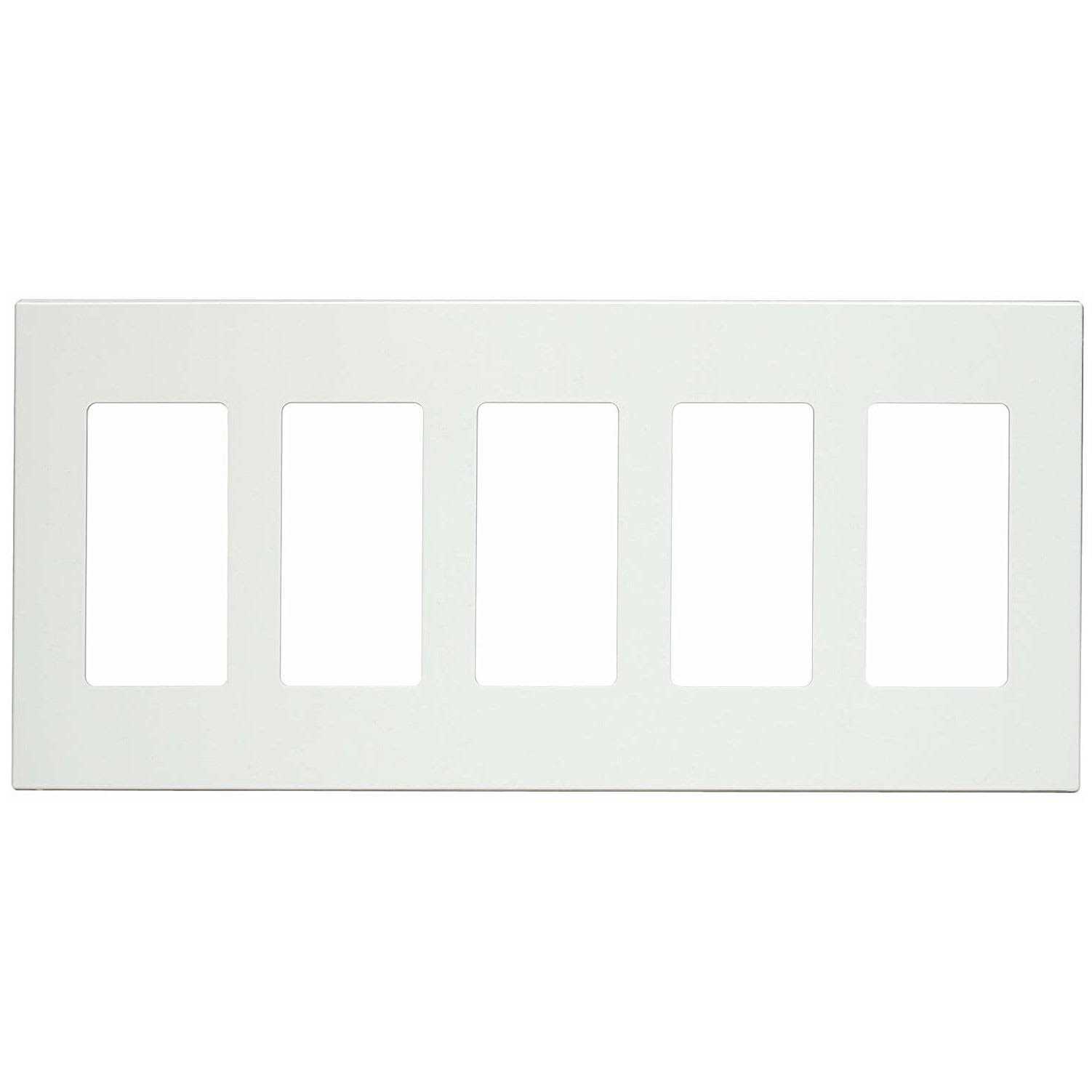 Leviton 80321-SW Decora Plus 5-Gang Screwless Wallplate - Cheap Fitting