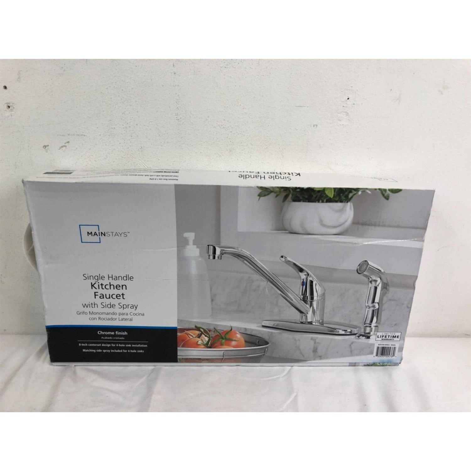 Mainstays 8 inch Widespread Single Handle Kitchen Faucet with Side Spray - Cheap Fitting