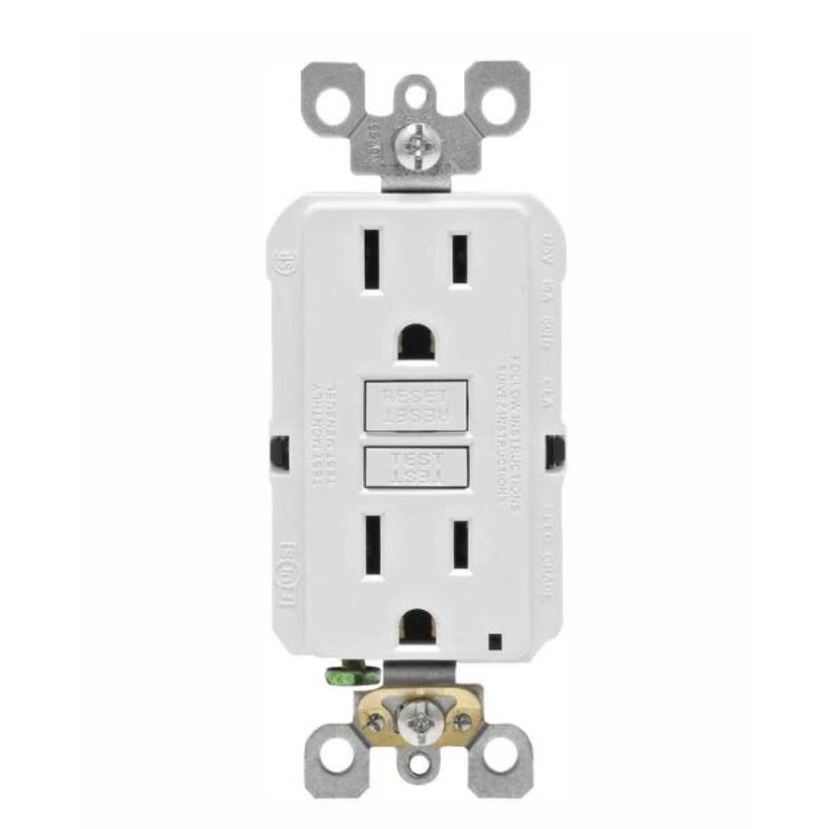 Leviton 15 Amp 125-Volt Duplex Self-Test Slim GFCI Outlet - Cheap Fitting