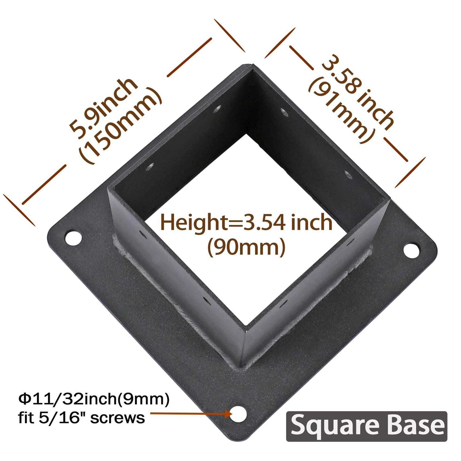 Antsky 4×4 Post Stainless Steel Flange Anchor Base with Screws for Deck Railing,Black Finish - Cheap Fitting