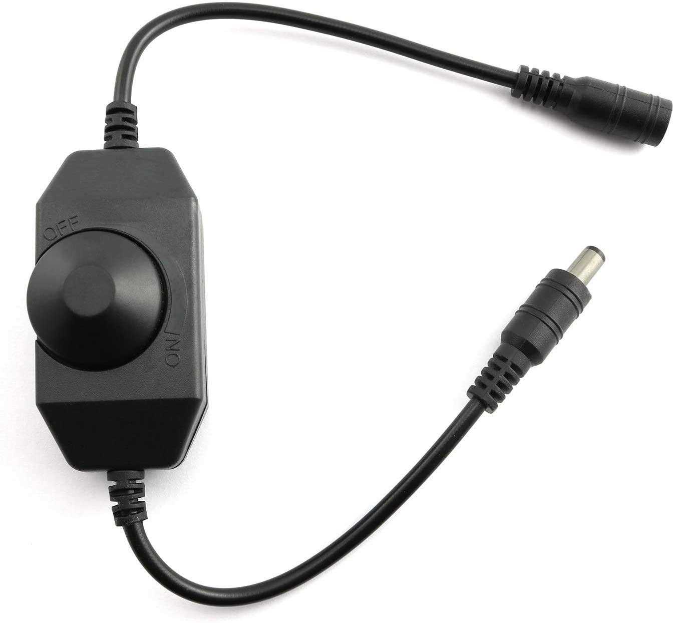 Maxmoral 1pc DC 12V 24V LED Strip Dimmer Switch with DC Female Male Adapter Single Color Mini LED Lamp Lighting Accessories Brightness Adjustable - Cheap Fitting