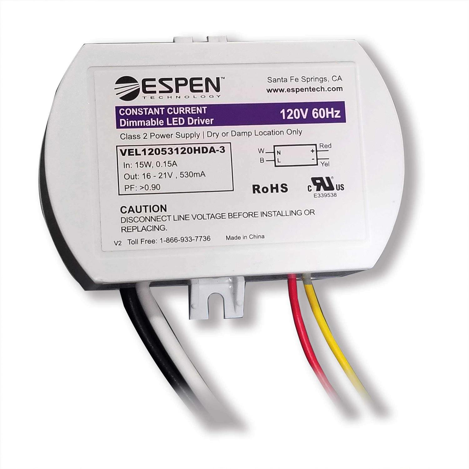 Espen 15W Constant Current LED 120V Driver - Cheap Fitting