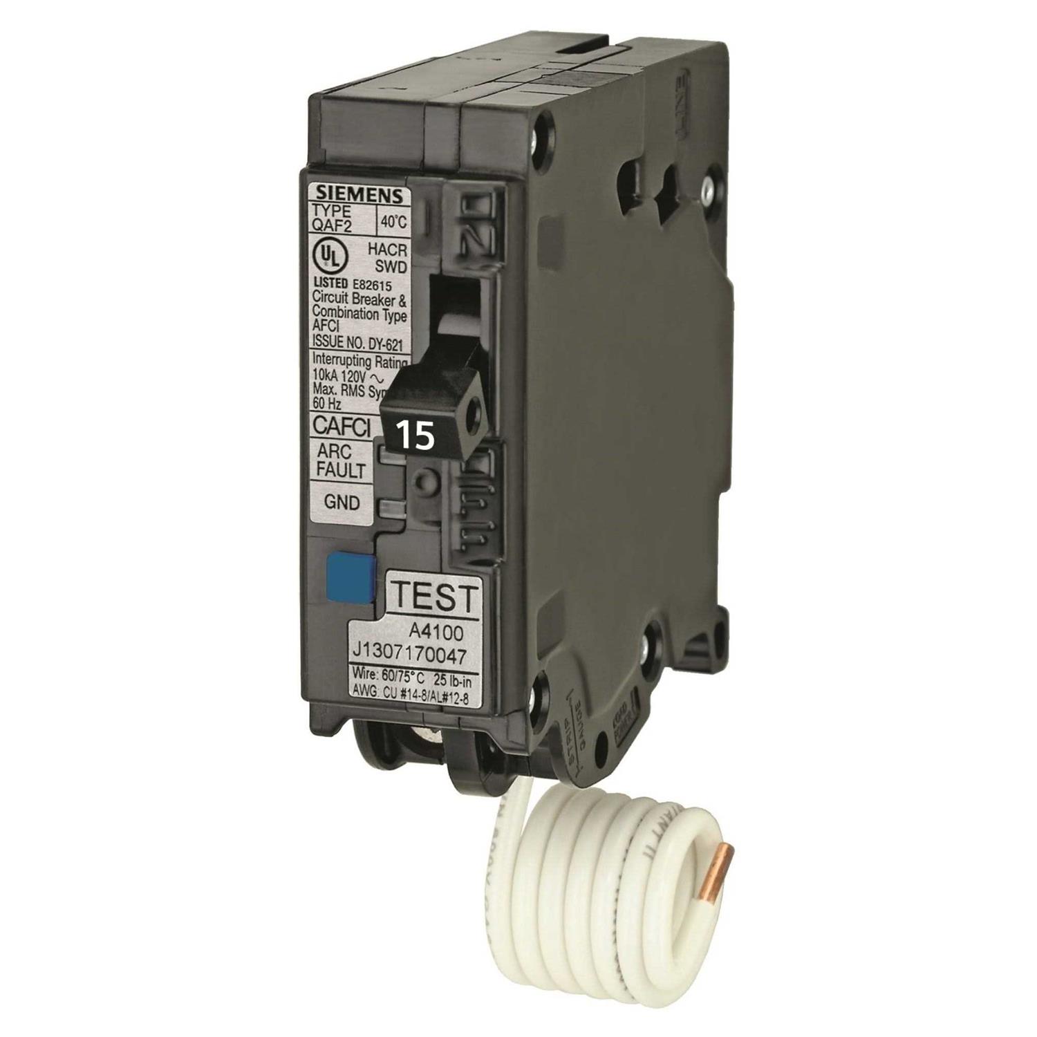 Siemens 15 Amp Single-Pole Combination AFCI Circuit Breaker QA115AFCP - Cheap Fitting