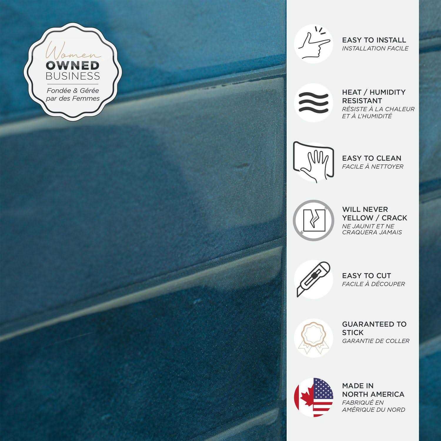 Smart Tiles Morocco Agadir Blue 11.43 in. x 9 in. Vinyl Peel and Stick Tile - Cheap Fitting