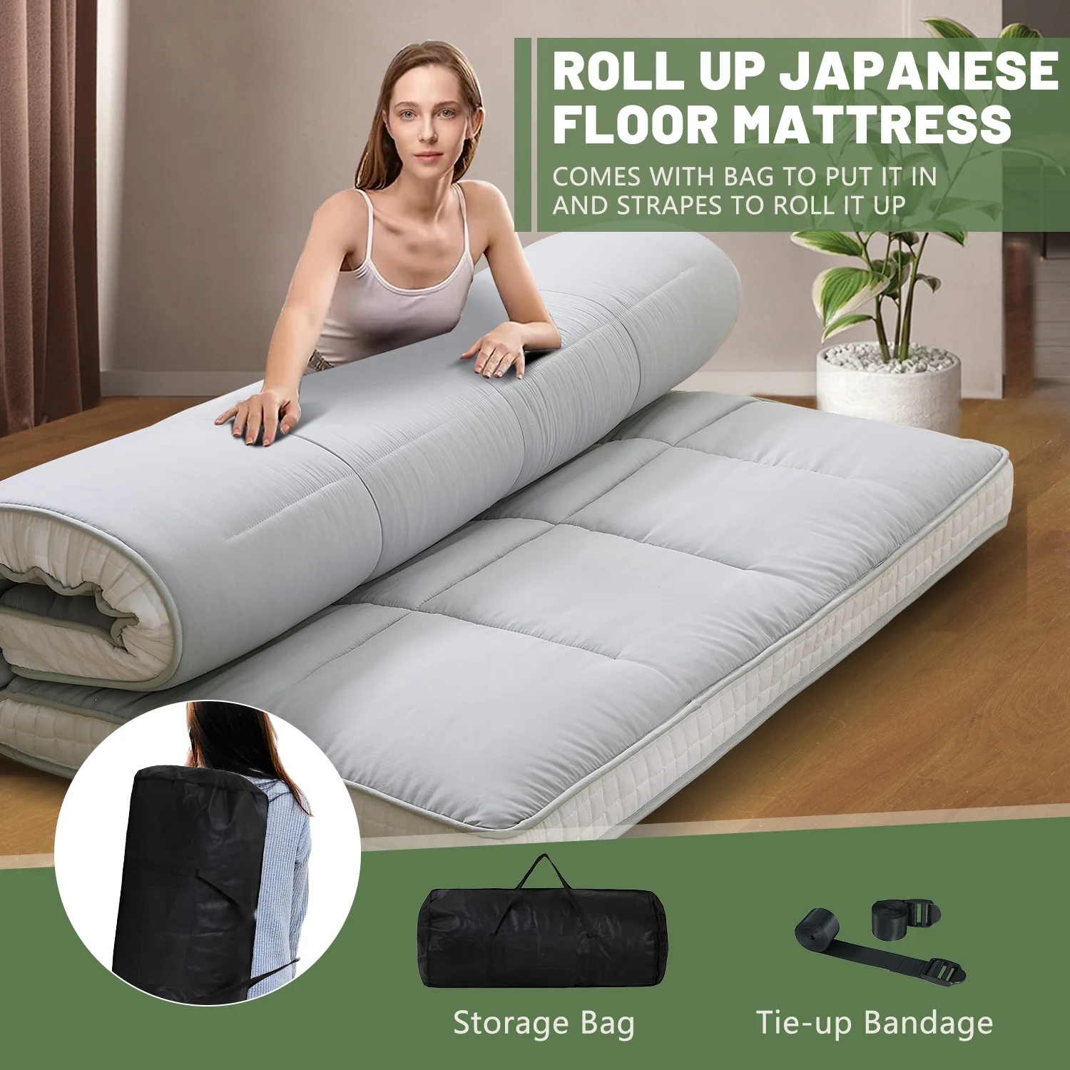 Slsy Japanese Floor Mattress Futon Mattress, Thicken Sleeping Pad Foldable Roll Up Mattress Kids Floor Lounger Bed Couches Sofas - Cheap Fitting