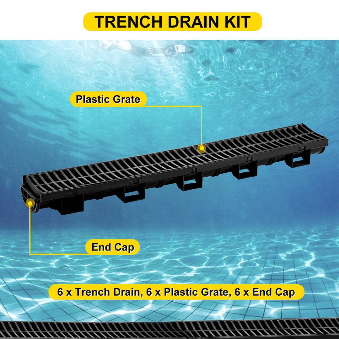 VEVOR Trench Drain System Channel Drain with Plastic Grate 5.8×3.1-Inch Hdpe Drainage Trench PSLGM100456SVQGGJV0 - Cheap Fitting