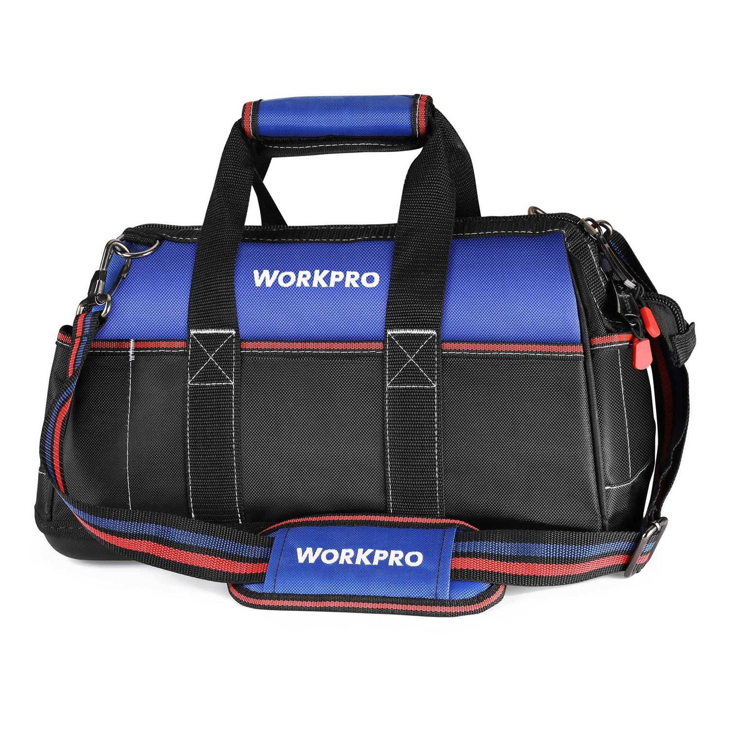 WORKPRO 16-inch Wide Mouth Tool Bag with Water Proof Molded Base - Cheap Fitting